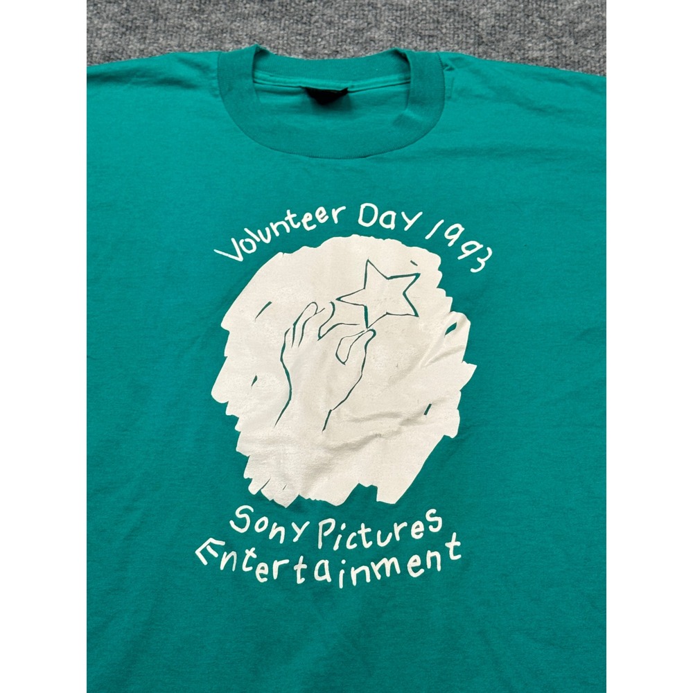 Vintage 1993 Sony Pictures Entertainment T-Shirt XL Screen Stars Teal Green 90s‎ - Picture 7 of 10